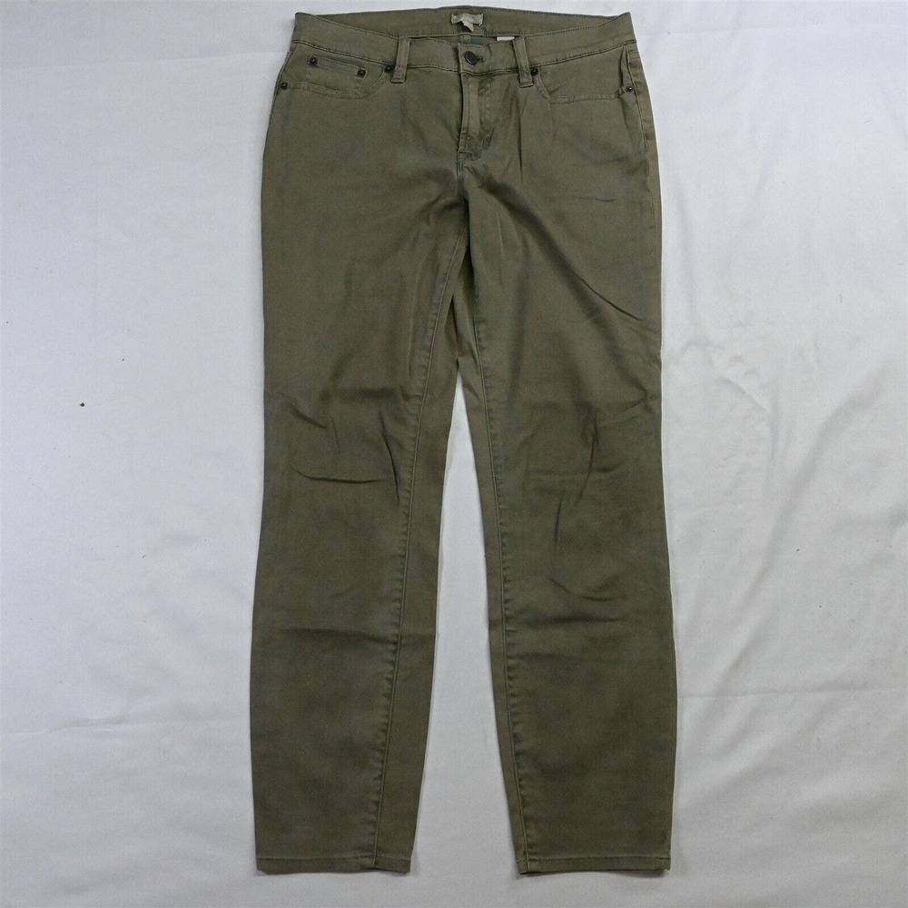 J.CREW 27 Skinny Olive Green‎ Brushed Stretch Denim Jeans